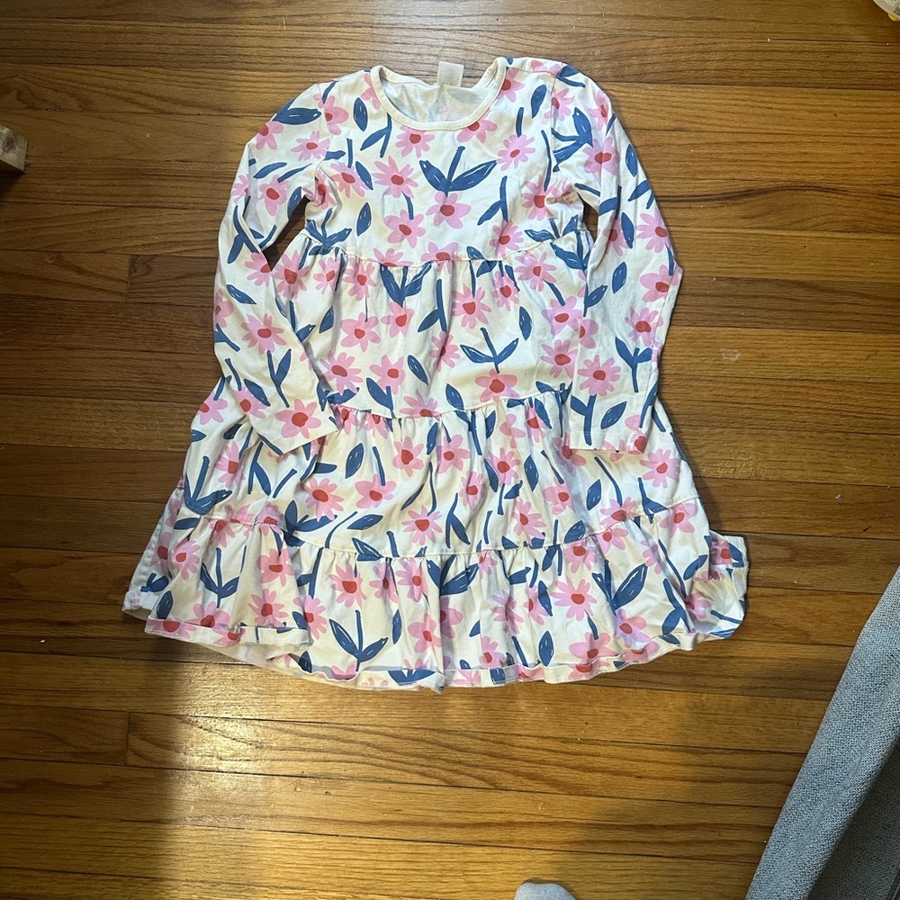 Floral Print Dress with Pink and Blue Accents